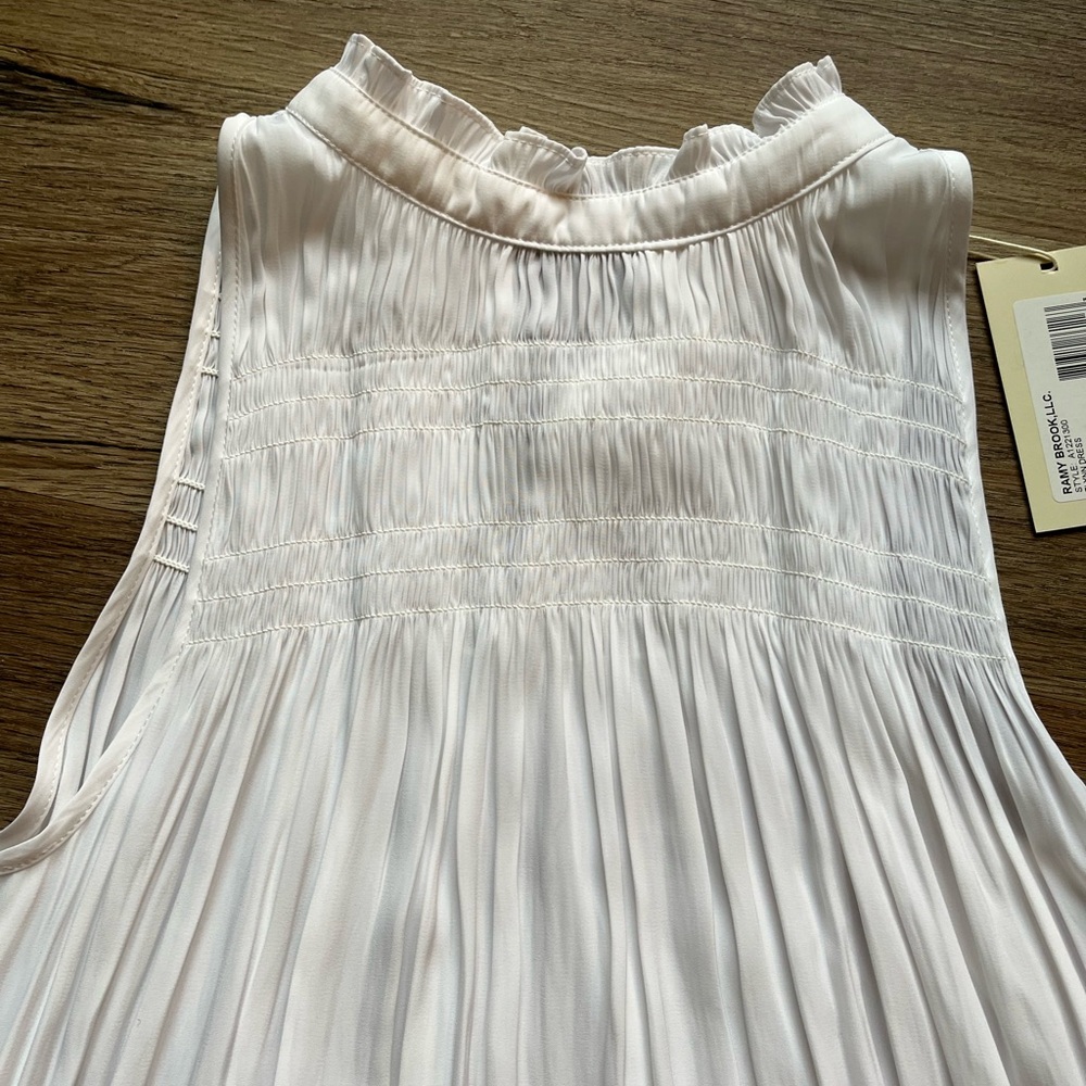 NWT RAMY BROOK FLYNN RUFFLE DRESS - white - Picture 6 of 9